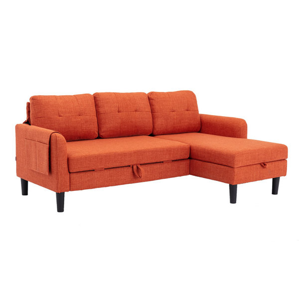 Sectional sofa with pull deals out bed and recliner